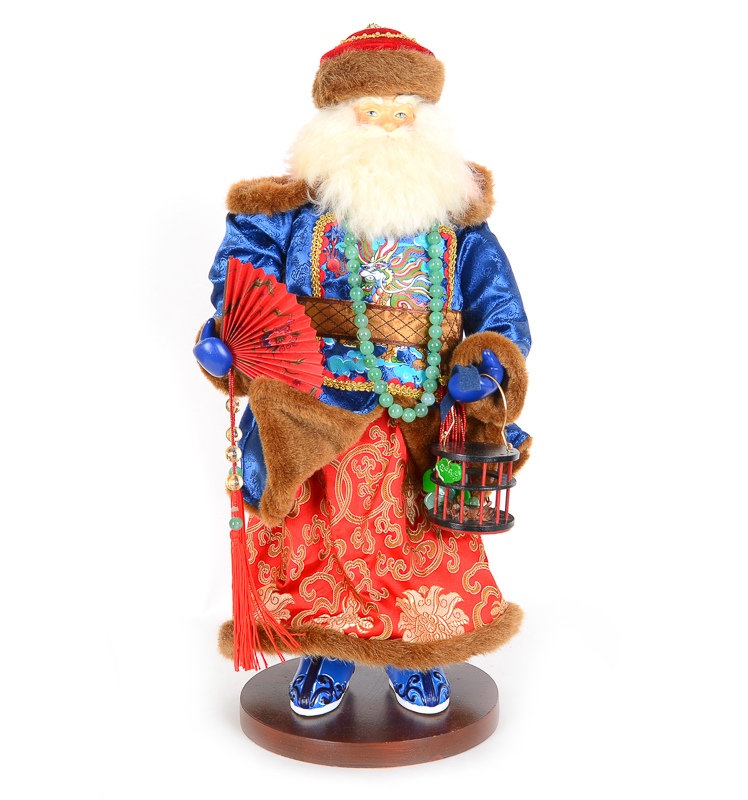 Santa Claus Figurine in Traditional Chinese Dress