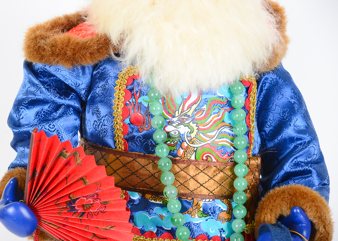 Santa Claus Figurine in Traditional Chinese Dress