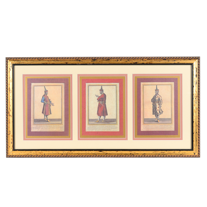 Offset Lithograph Titled "Mrs. les Ambassadeurs du Roy de Siam, envoyé au Roy Louis le Grand Empereur des Francois en 1686"