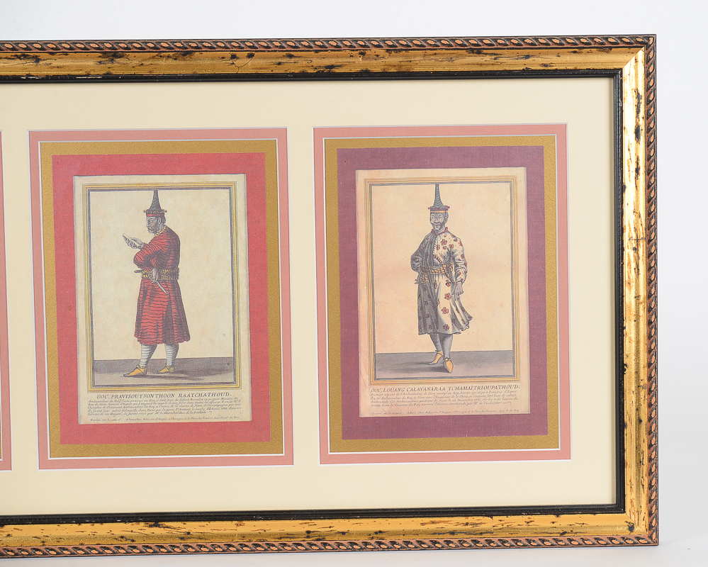 Offset Lithograph Titled "Mrs. les Ambassadeurs du Roy de Siam, envoyé au Roy Louis le Grand Empereur des Francois en 1686"