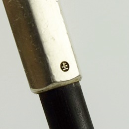 Antique Meiji Period Japanese Kiseru (Smoking Pipe) with Sterling Tips and Lizard Tobacco Pouch