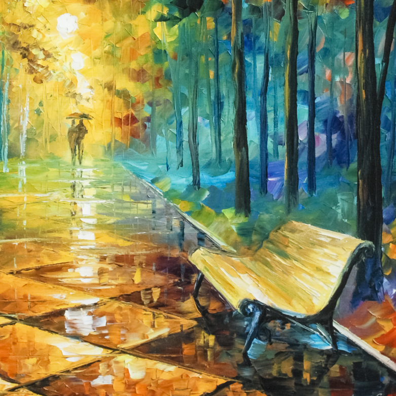 Leonid Afremov Signed Giclee on Canvas "Misty Park"