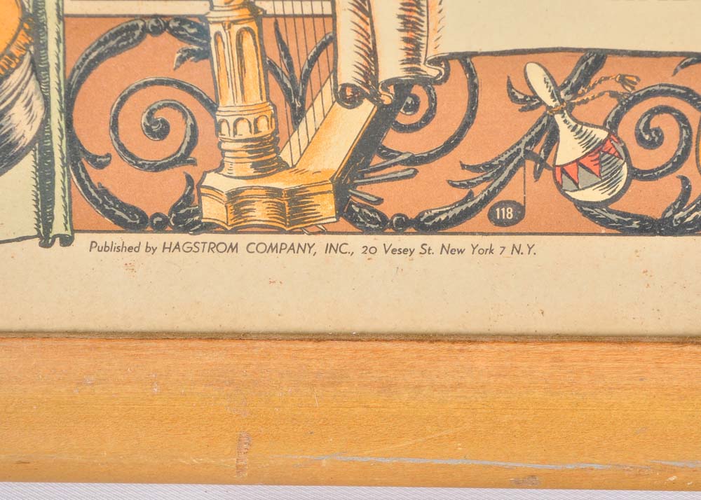 Dorothea Dix Lawrence "Folklore Music Map of the United States" Offset Lithograph