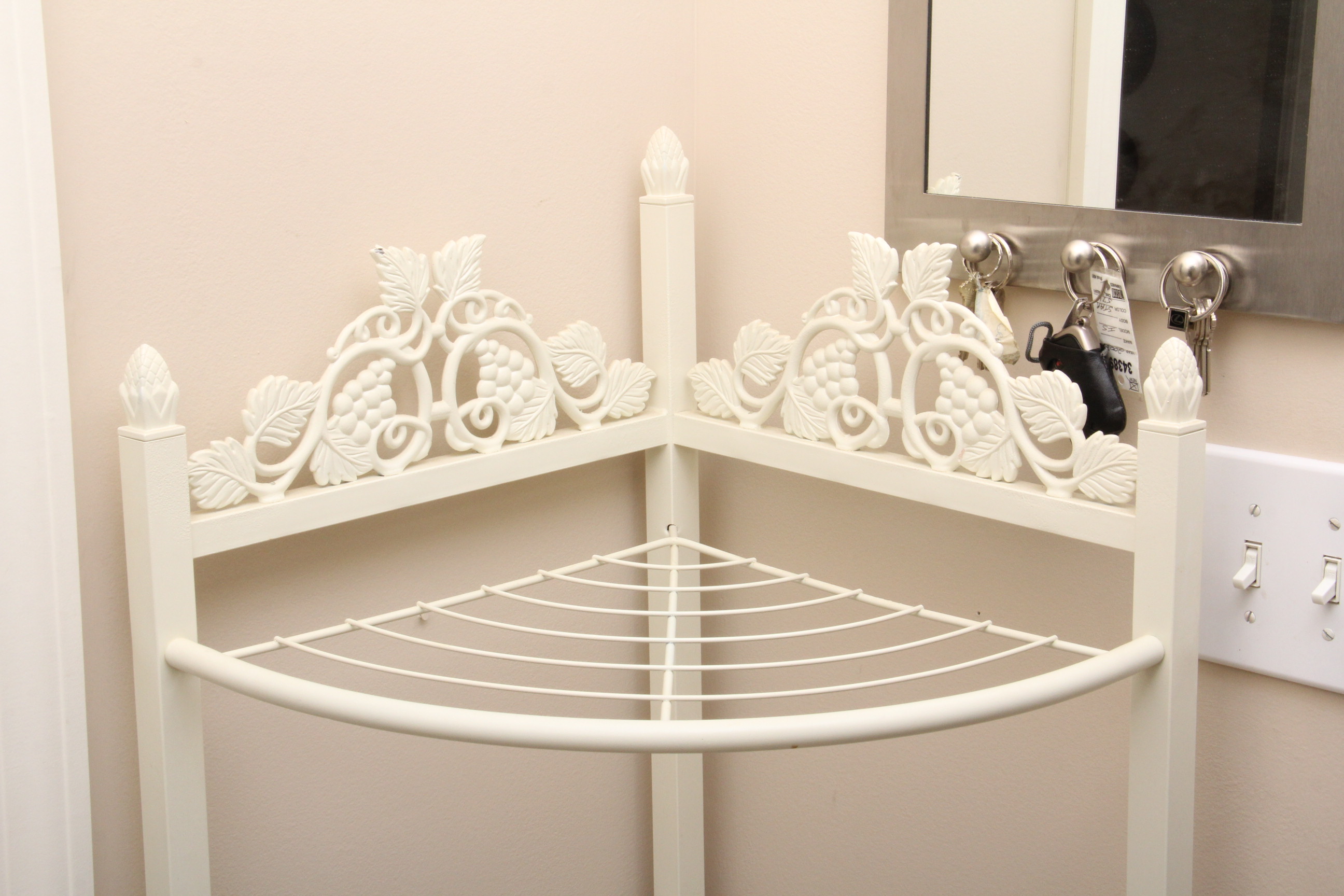 Pair of Metal Frame Corner Shelves