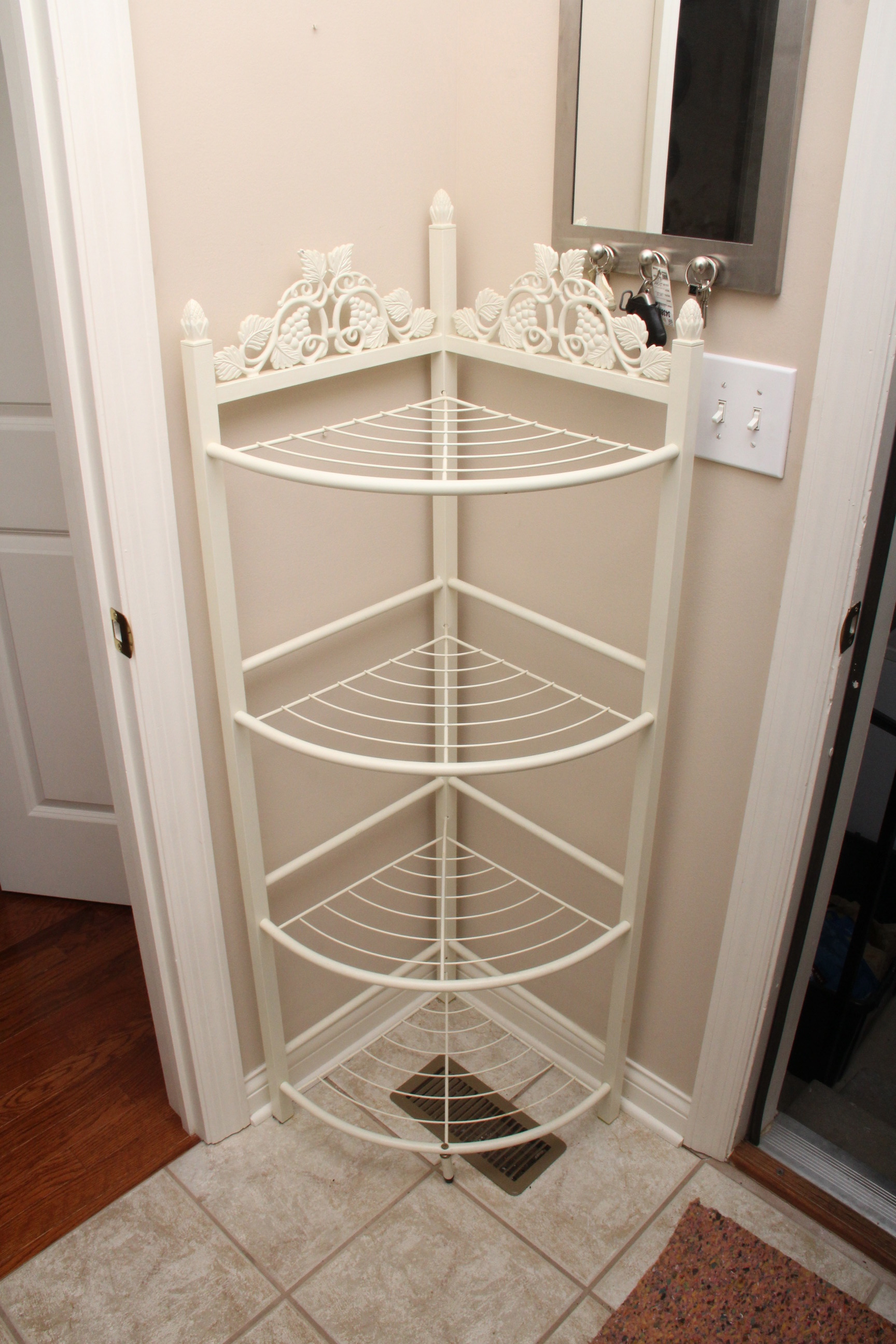 Pair of Metal Frame Corner Shelves