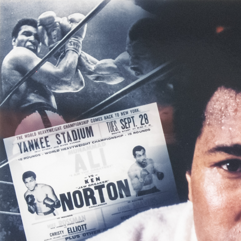 Muhammad Ali in White Robe with Ticket Licensed Photograph