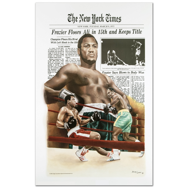 Muhammad Ali "Frazier Floors Ali" Lithograph Poster on Paper