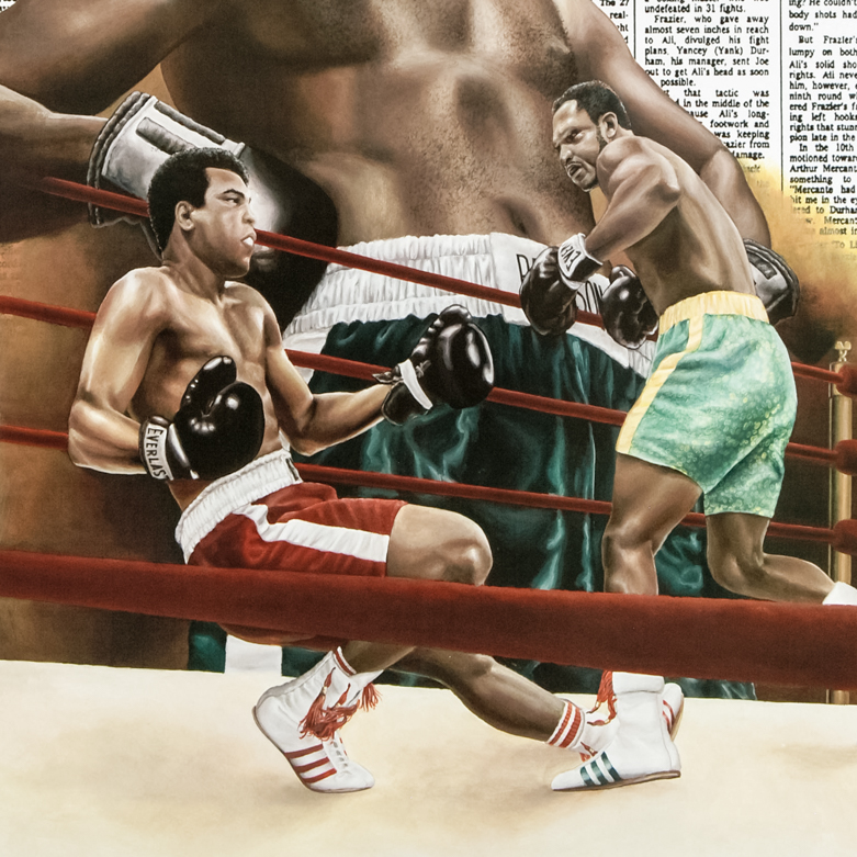 Muhammad Ali "Frazier Floors Ali" Lithograph Poster on Paper