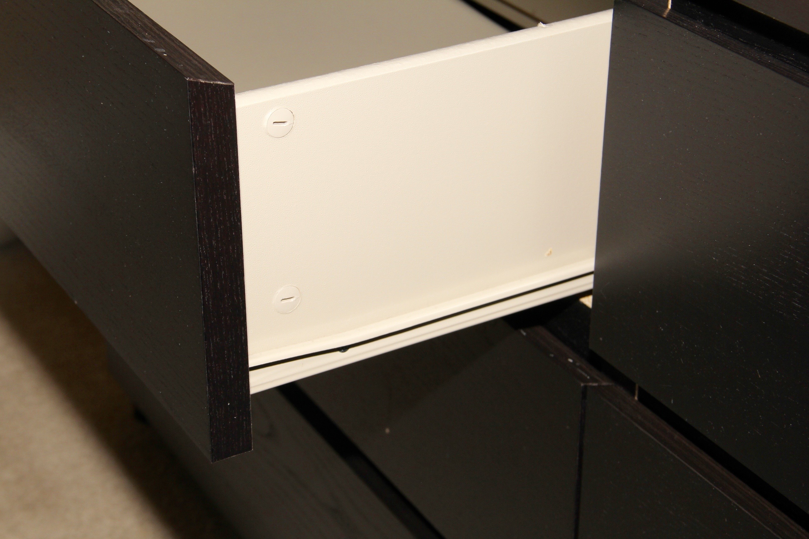 Walnut Finished Glass Top Dresser