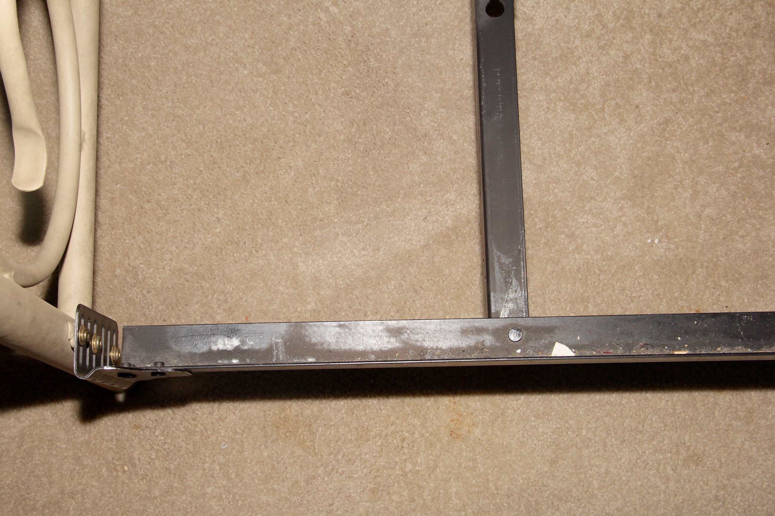 Bed Frame with White Cast Metal Headboard and Footboard