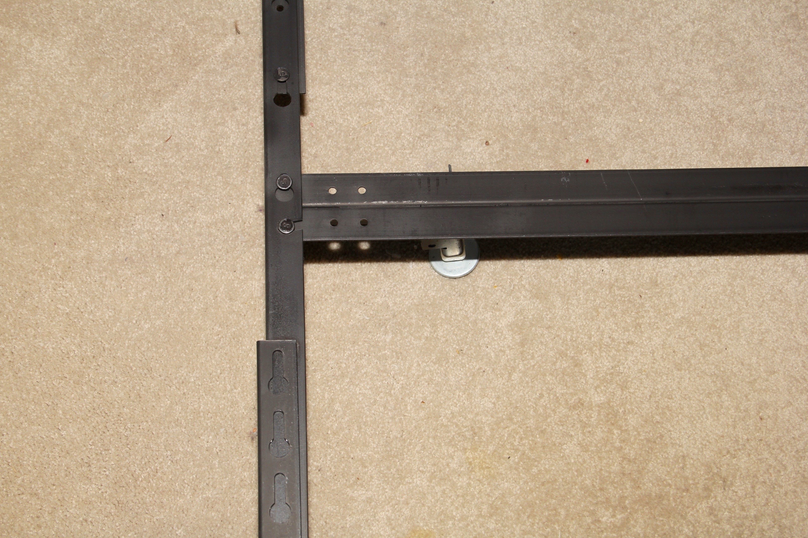 Bed Frame with White Cast Metal Headboard and Footboard