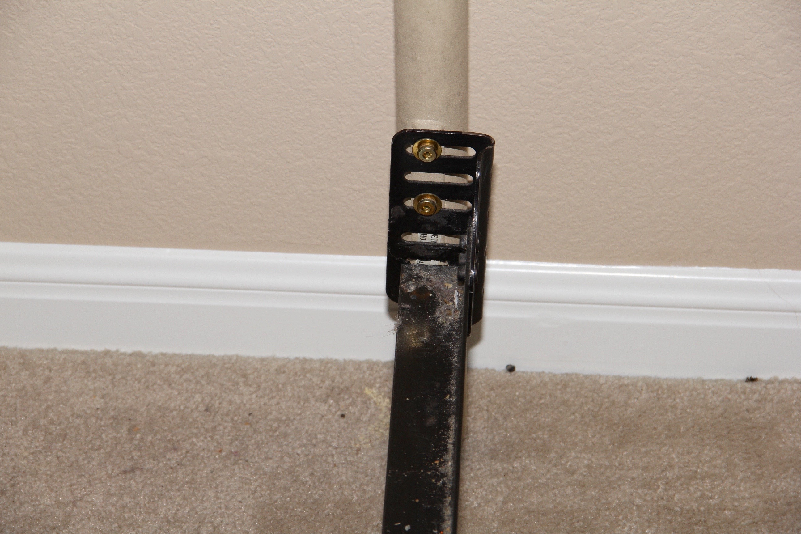 Bed Frame with White Cast Metal Headboard and Footboard