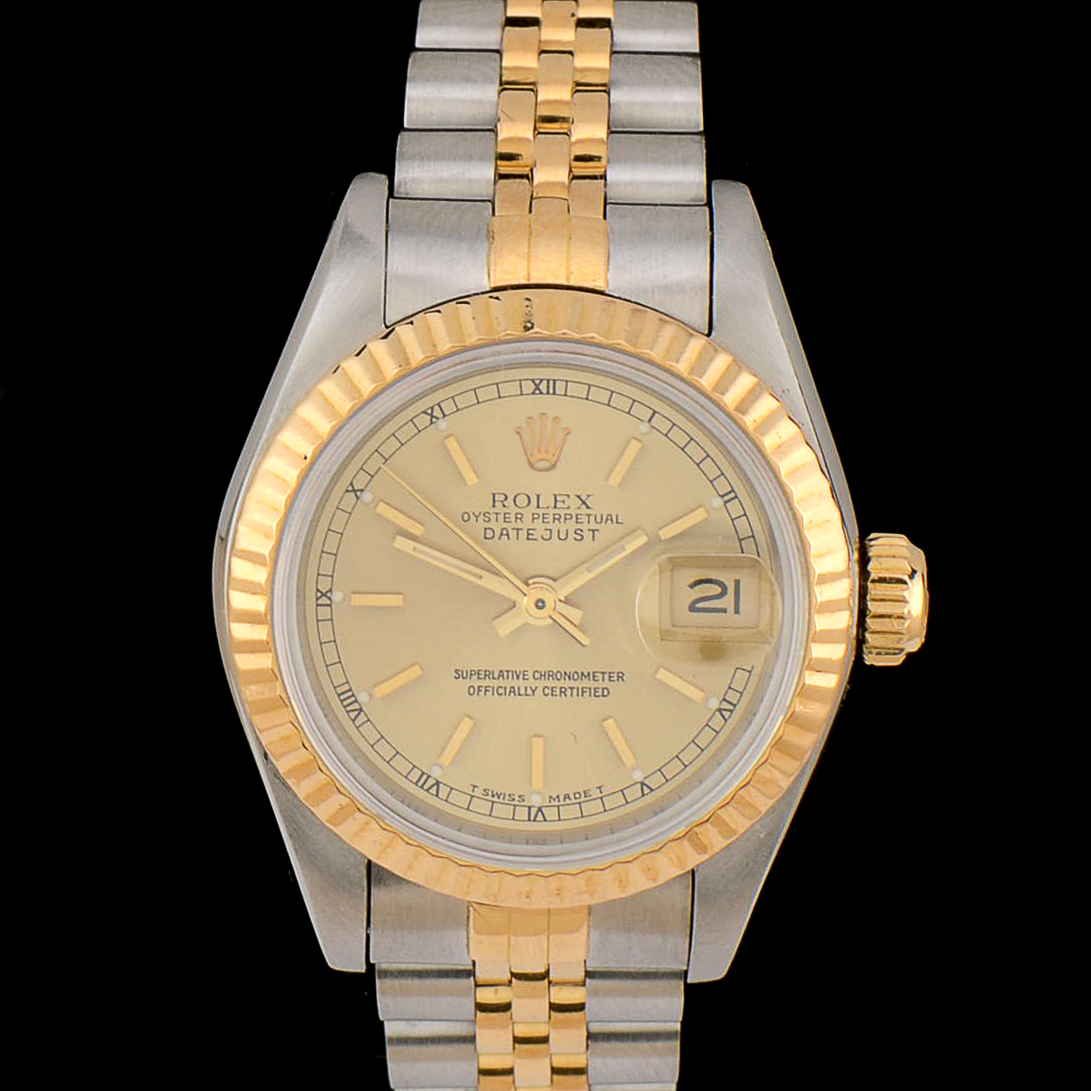 Women's Rolex 18K Yellow Gold and Stainless Steel Oyster Perpetual Watch