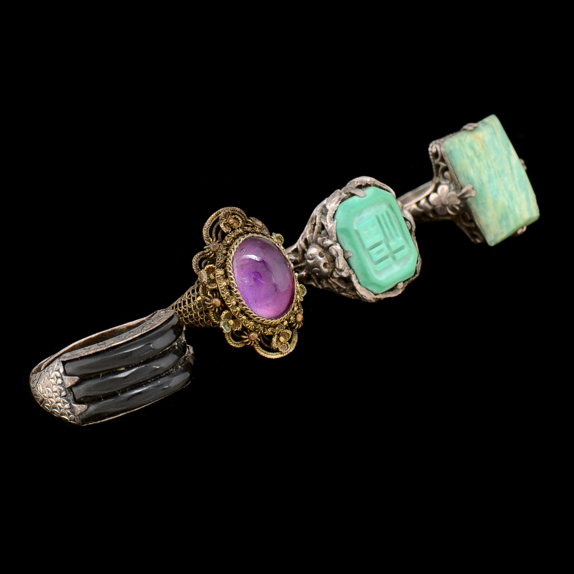 Group of Early 20th Century Chinese Export Silver Jewelry