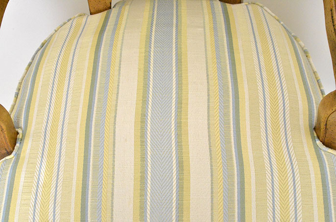 Late 20th Century Louis XVI Style Armchair in Striped Upholstery