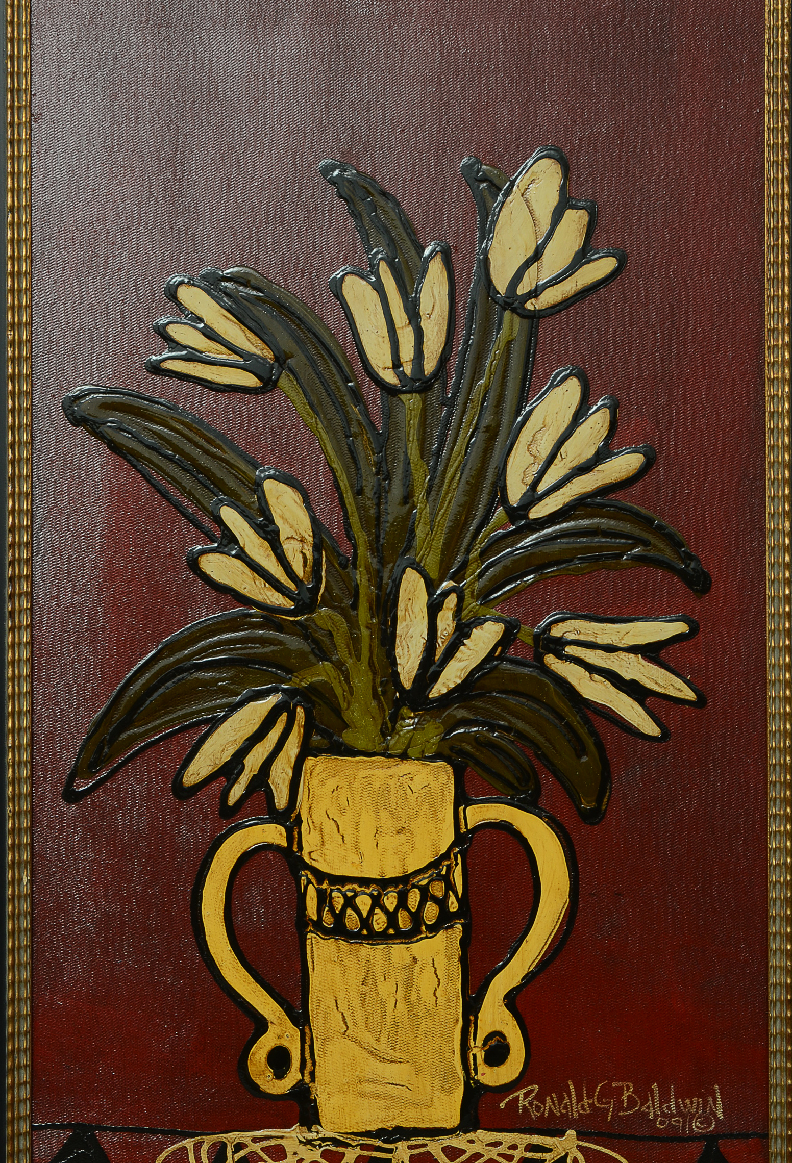 Framed Acrylic Textured Painting on Board by Ronald G Baldwin