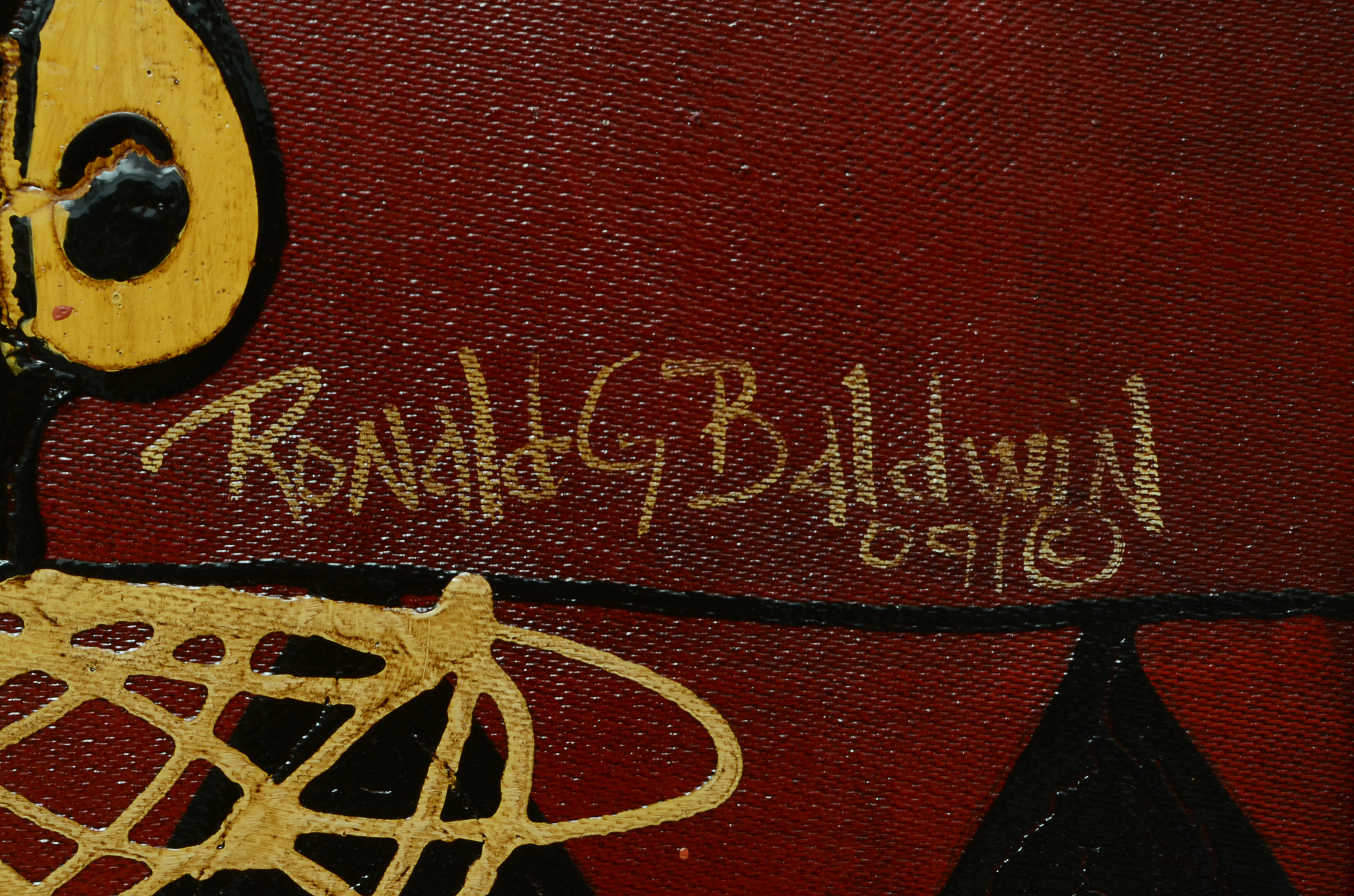 Framed Acrylic Textured Painting on Board by Ronald G Baldwin