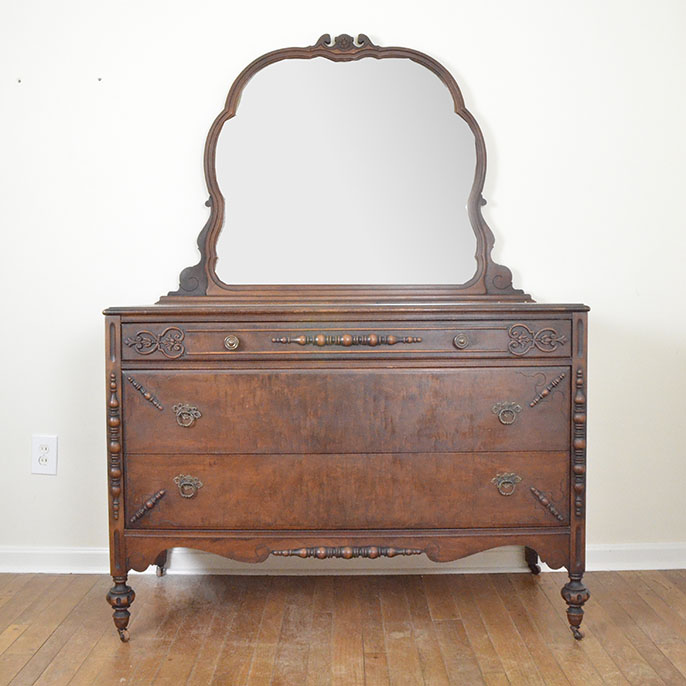 Depression Era Dresser with Mirror