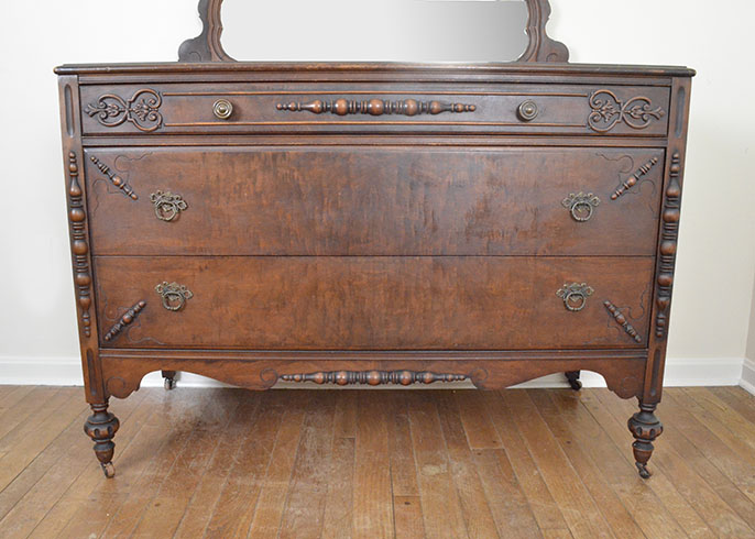 Depression Era Dresser with Mirror