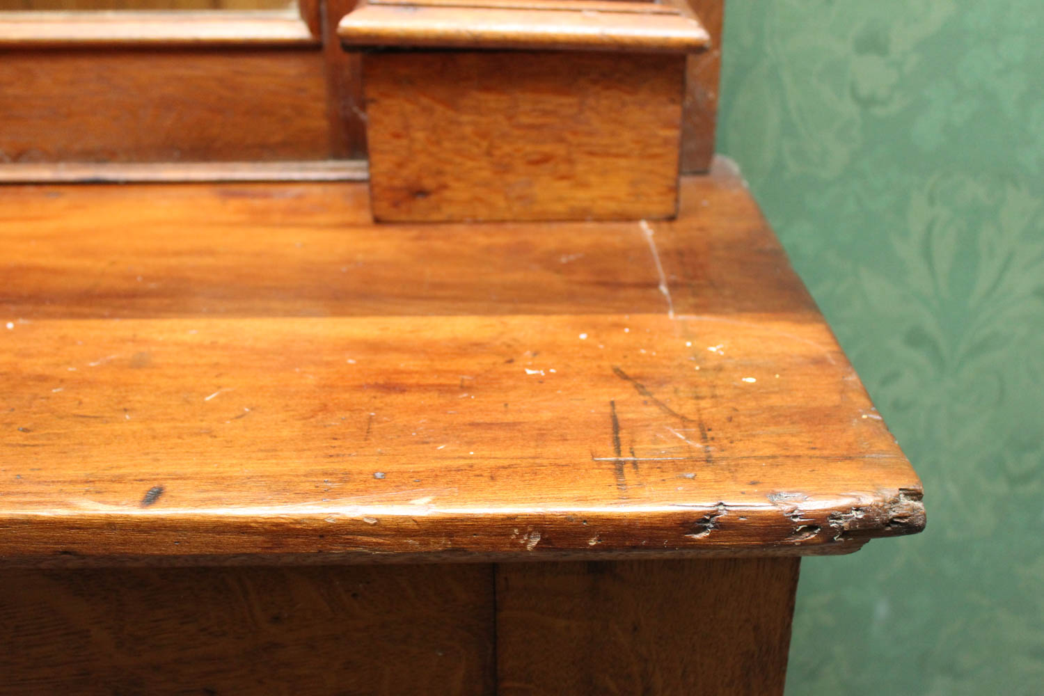 Pre-Prohibition Era Mirrored Tiger Oak Back Bar