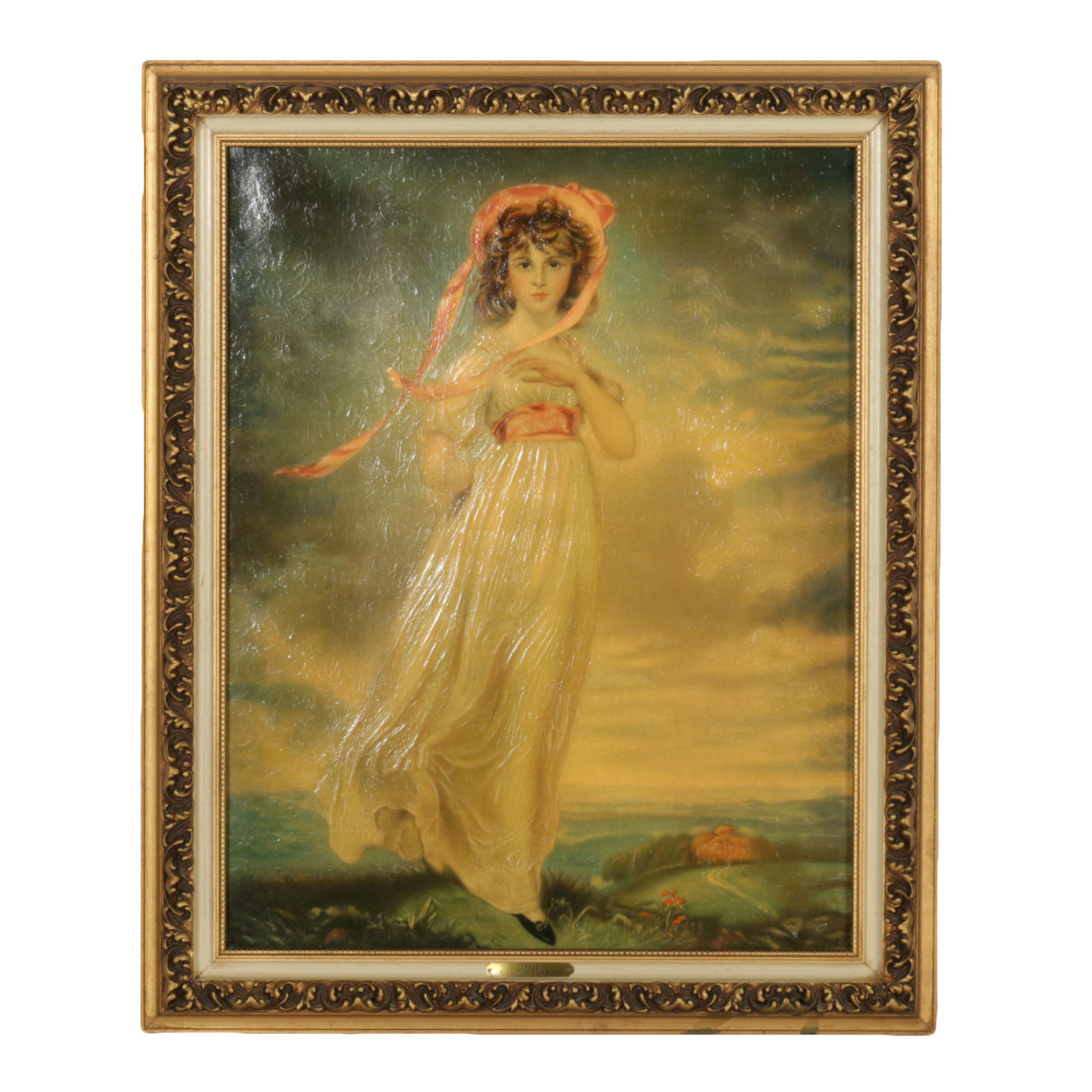 Offset Lithograph on Canvas After Sir Thomas Lawrence's "Pinkie"