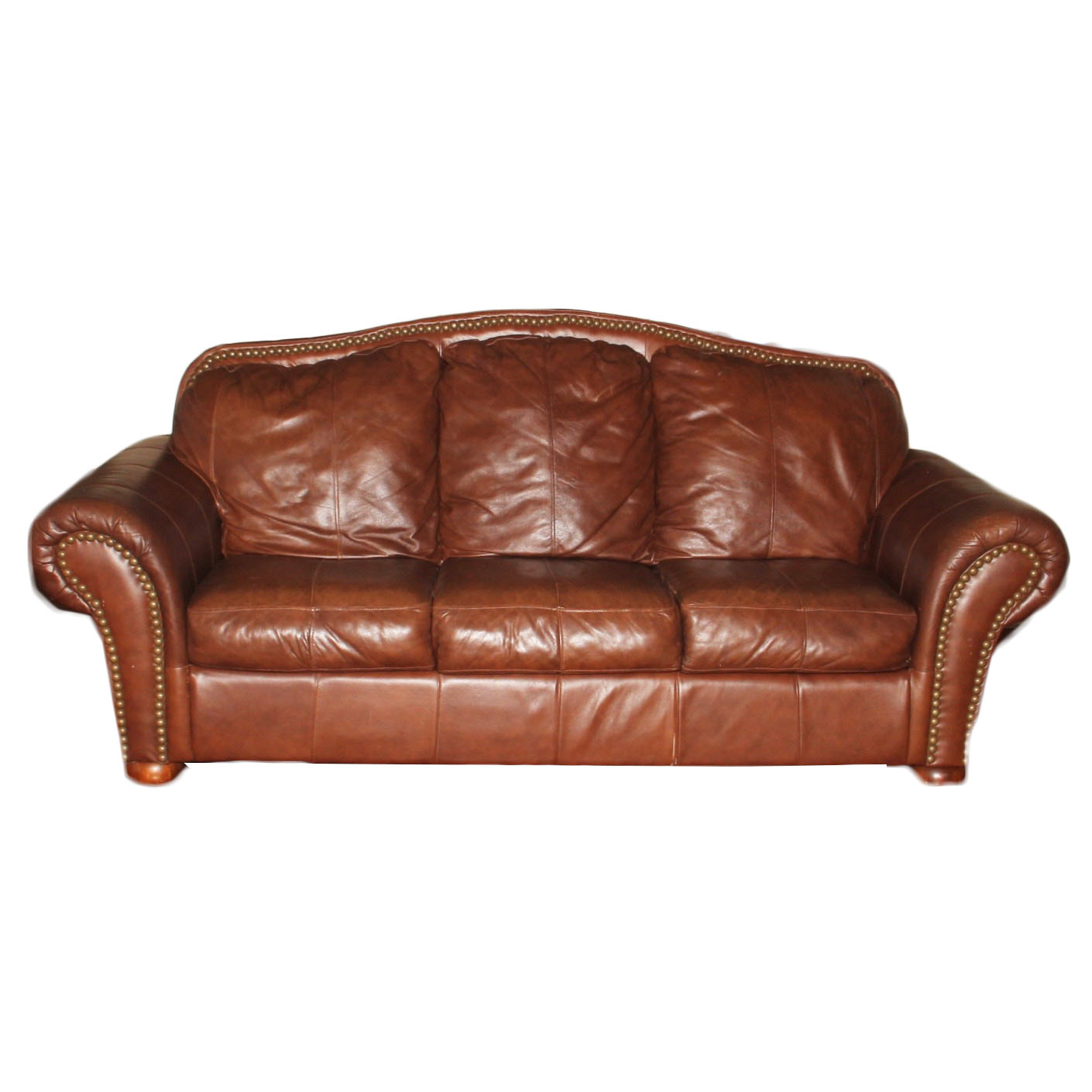 Leather Riveted Sofa