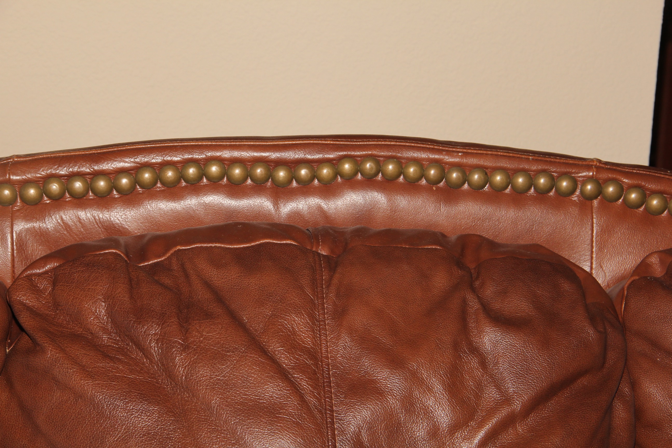 Leather Riveted Sofa