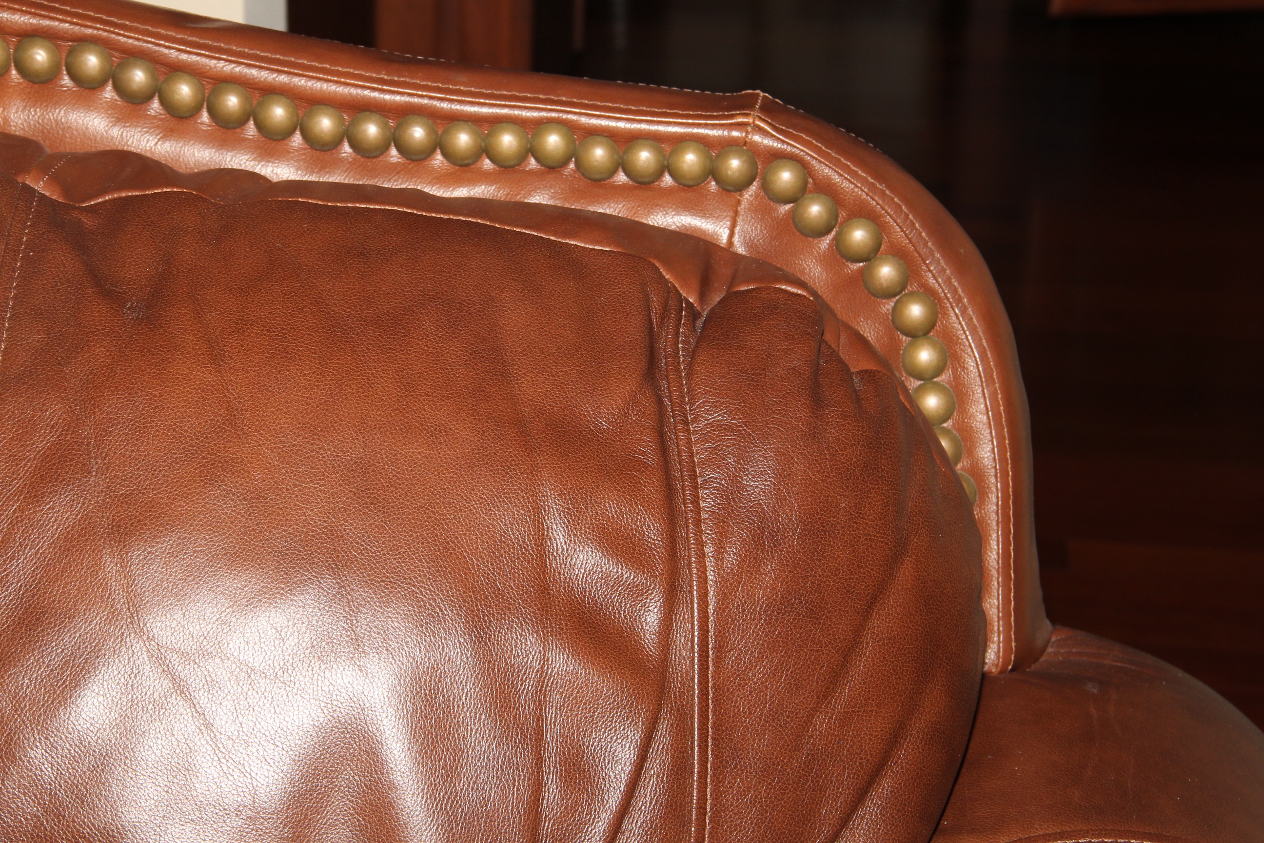 Leather Riveted Sofa