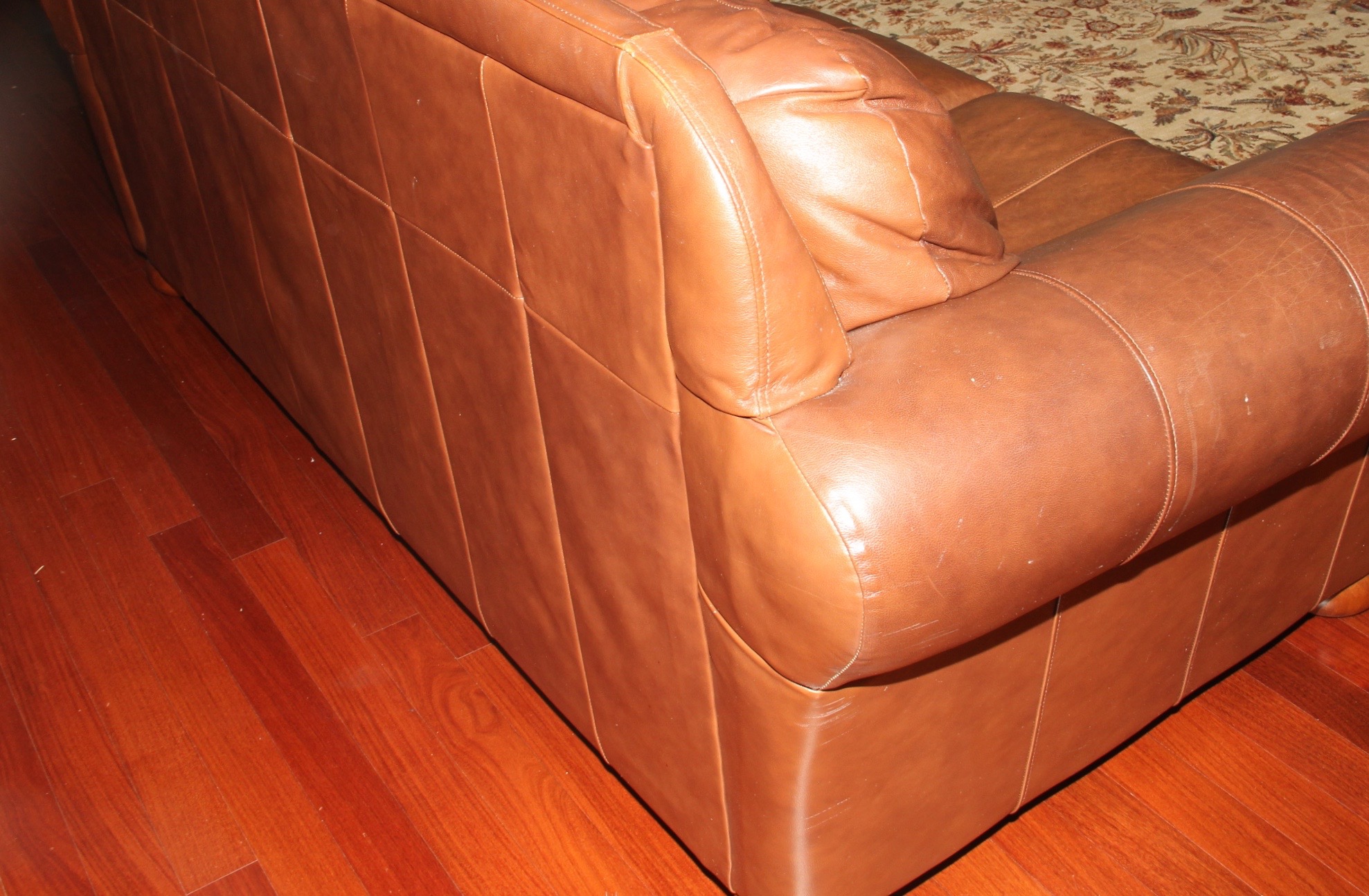 Leather Riveted Sofa