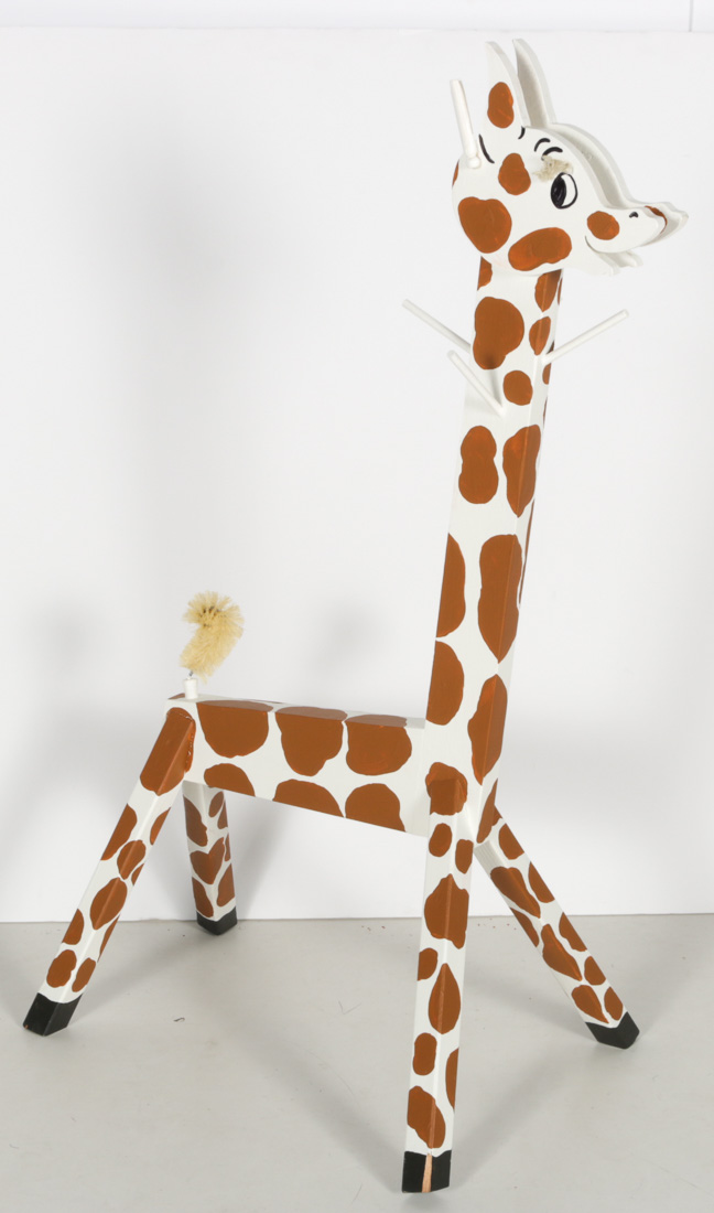 Giraffe Coat Rack, Book and Sweater