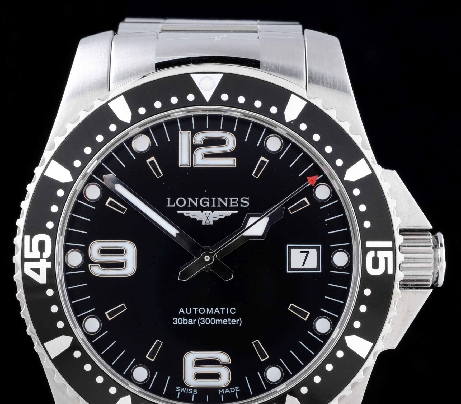 Men's Longines HydroConquest Divers 41mm Black Automatic Steel Watch