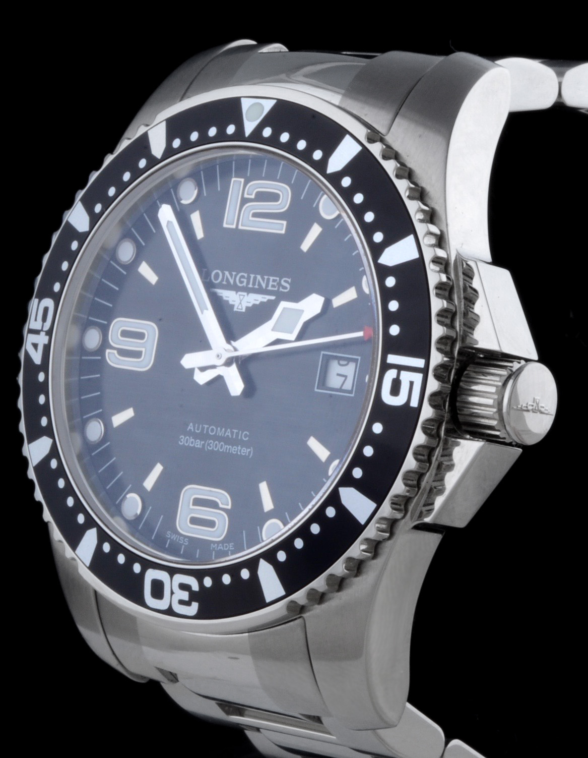 Men's Longines HydroConquest Divers 41mm Black Automatic Steel Watch