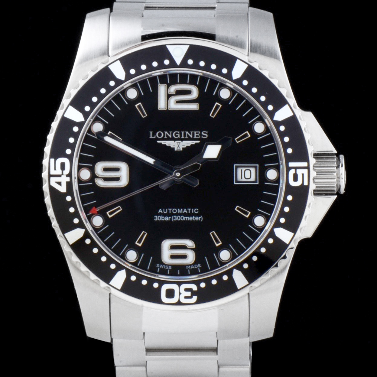 Men's Longines HydroConquest Divers 41mm Black Automatic Steel Watch