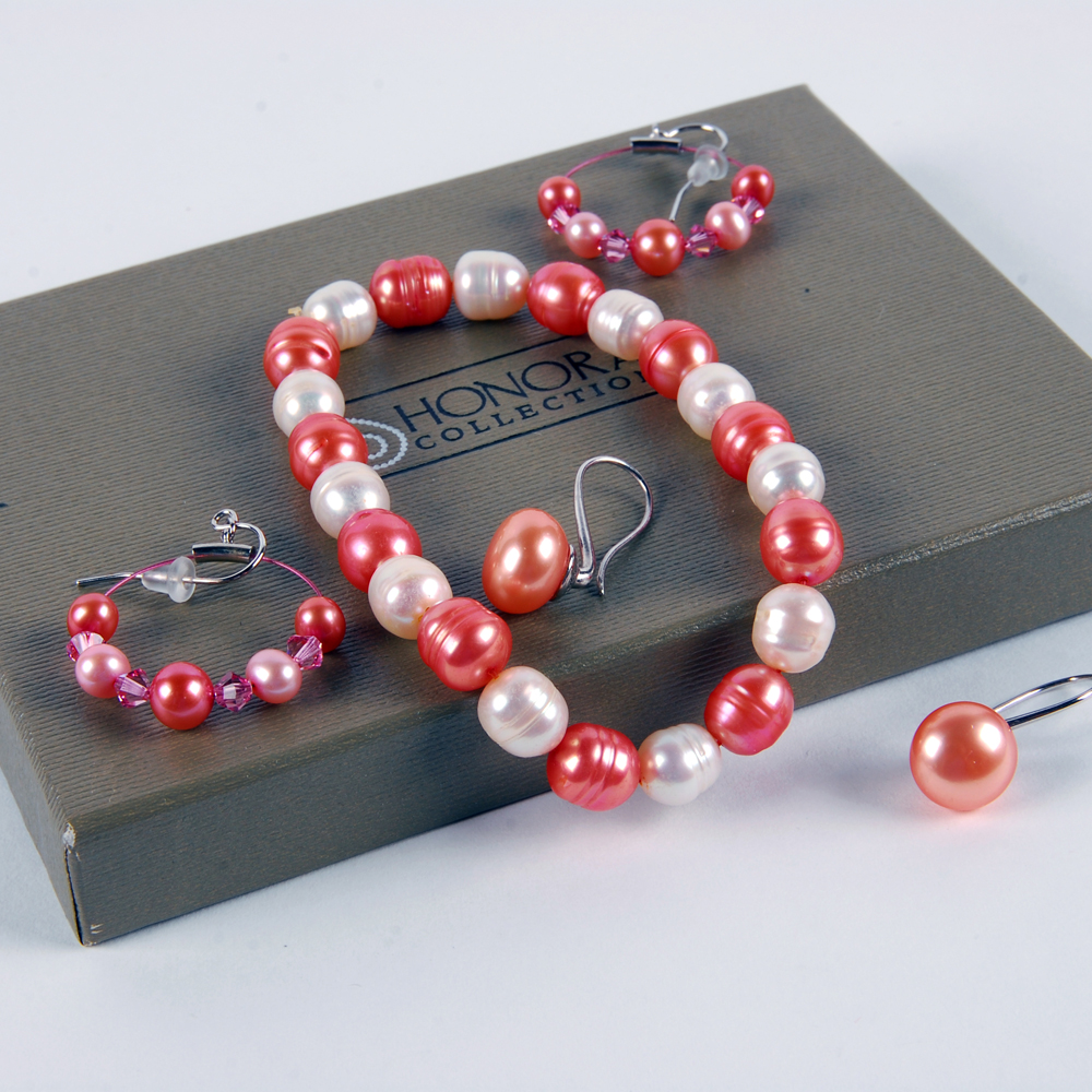 Honora Pearl Bracelet and Sterling Silver Earrings