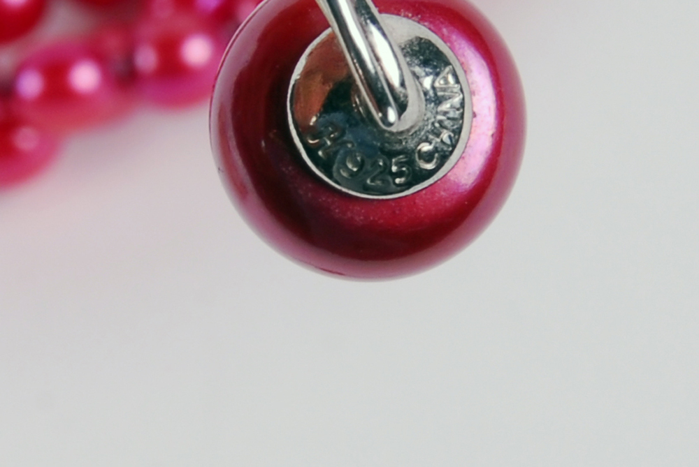 Honora Fuchsia Pearl Bracelet and Sterling Silver Earrings