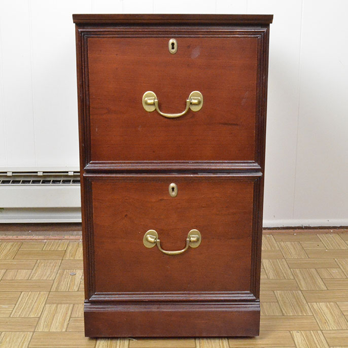Bombay Company Two-Drawer File Cabinet in Mahogany Finish
