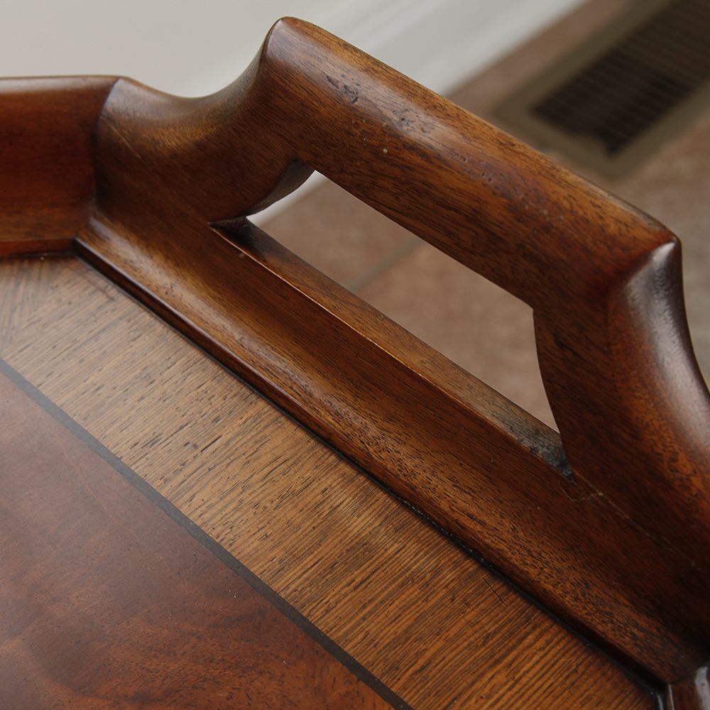 Tray Top Mahogany and Walnut Coffee Table by Wellington Hall