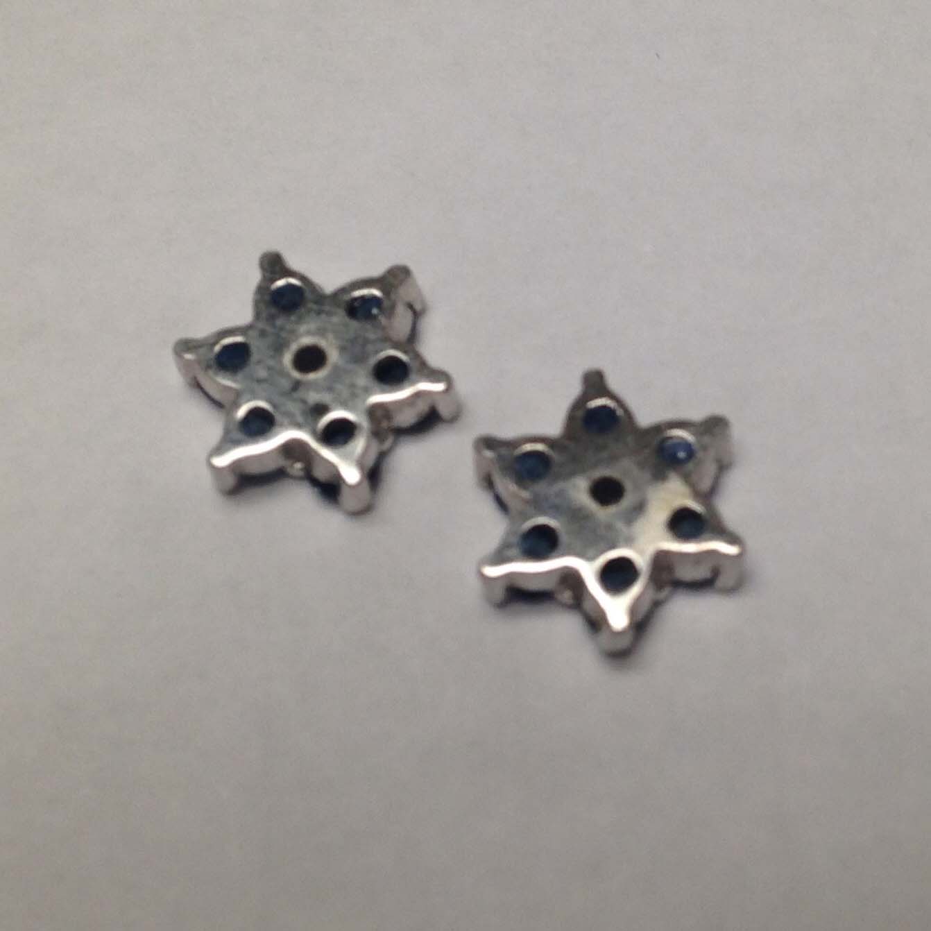 Pair of 14K White Gold 0.65 CTW Sapphire Earring Jackets