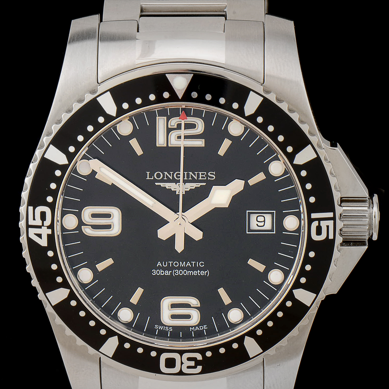 Men's Longines HydroConquest Divers 41mm Black Automatic Steel Watch