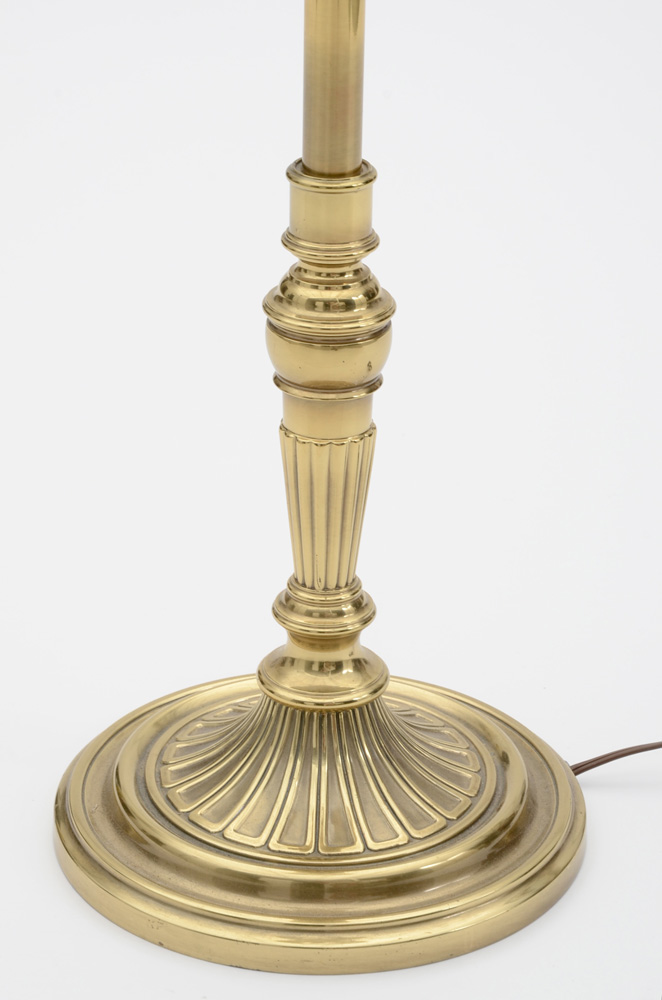 Stiffel Burnished Brass Swing Arm Floor Lamp