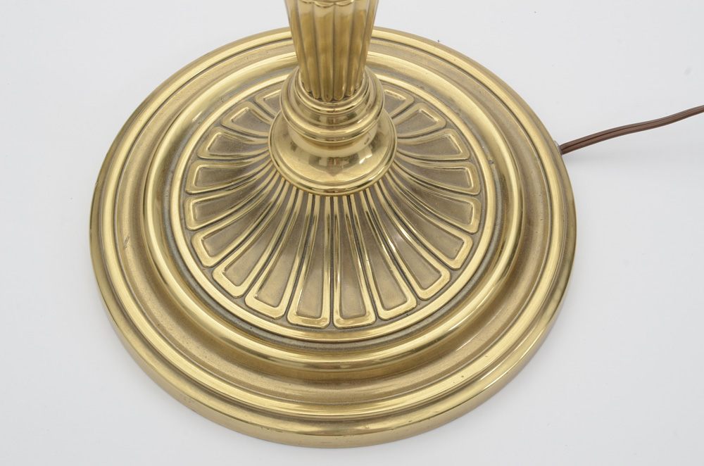 Stiffel Burnished Brass Swing Arm Floor Lamp