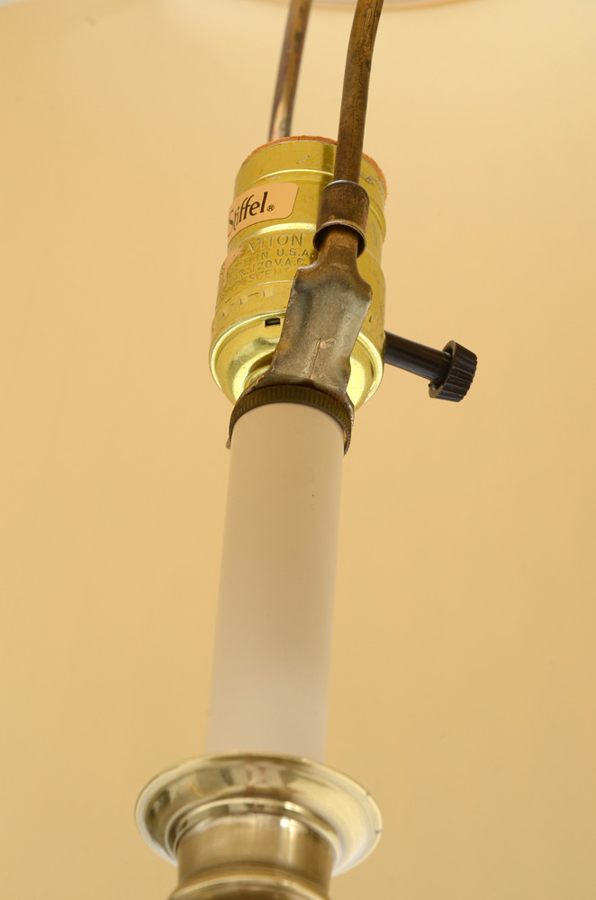 Stiffel Burnished Brass Swing Arm Floor Lamp