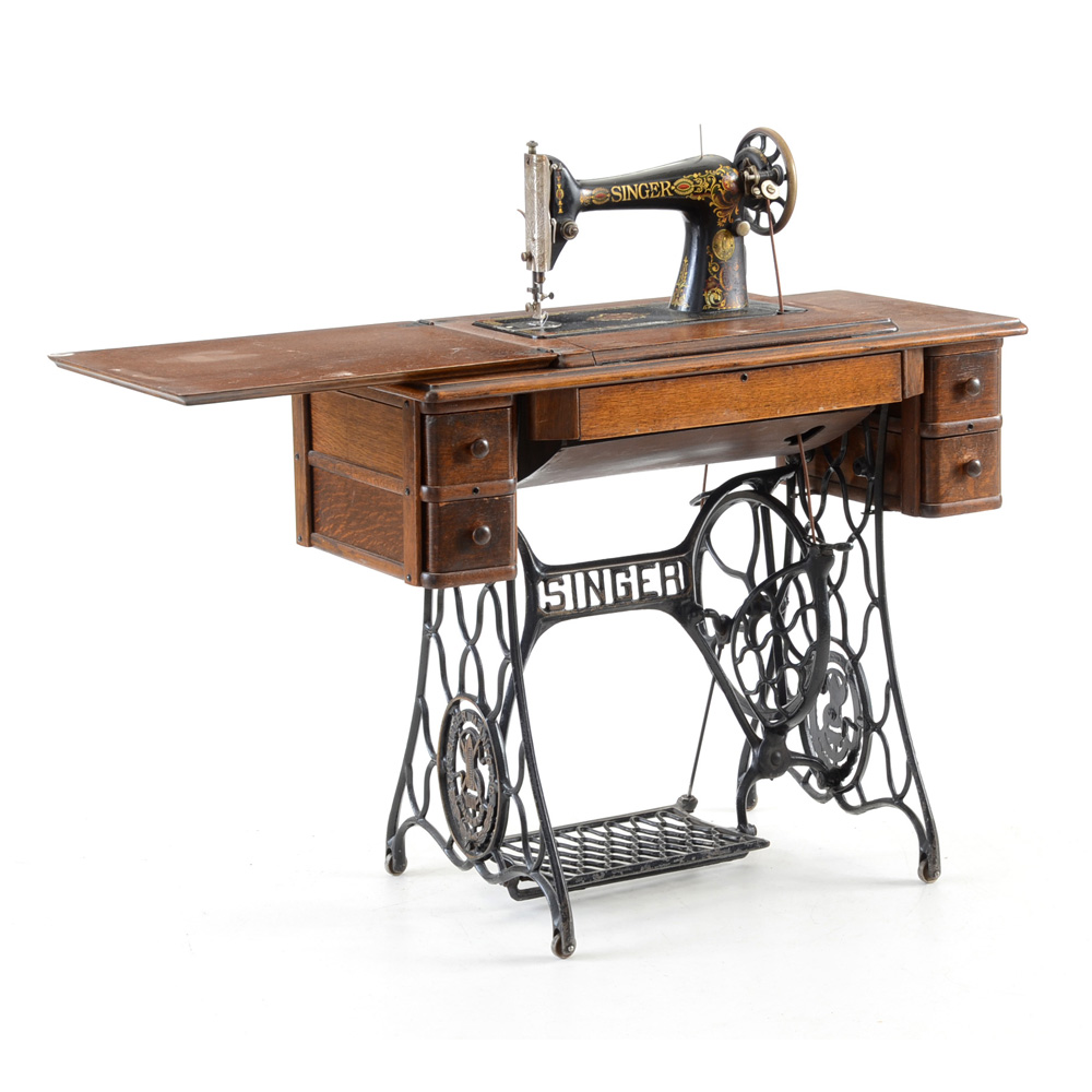Antique Singer Red Eye Treadle Sewing Machine