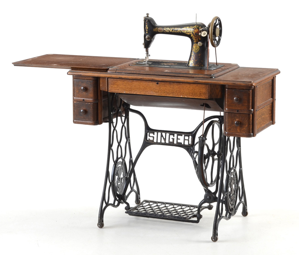 Antique Singer Red Eye Treadle Sewing Machine