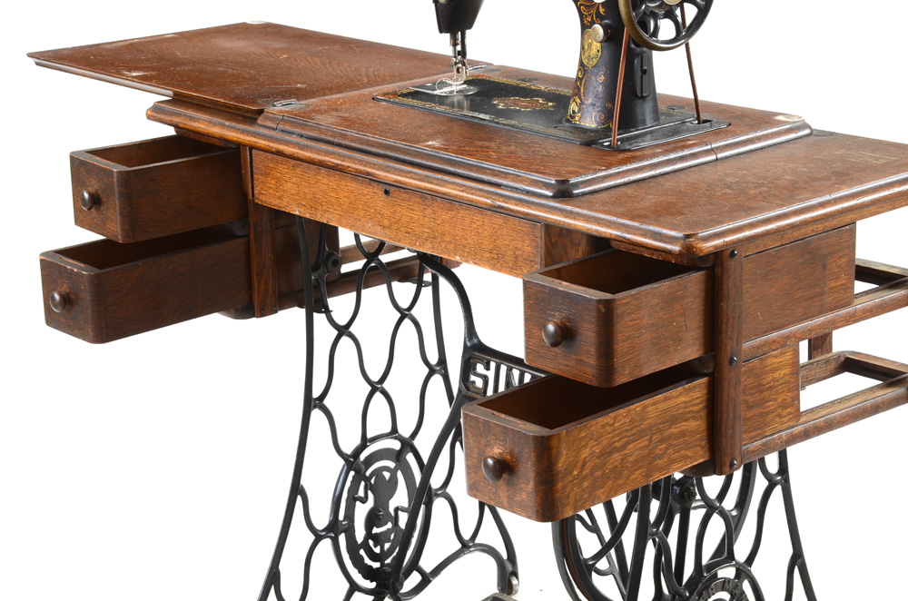 Antique Singer Red Eye Treadle Sewing Machine