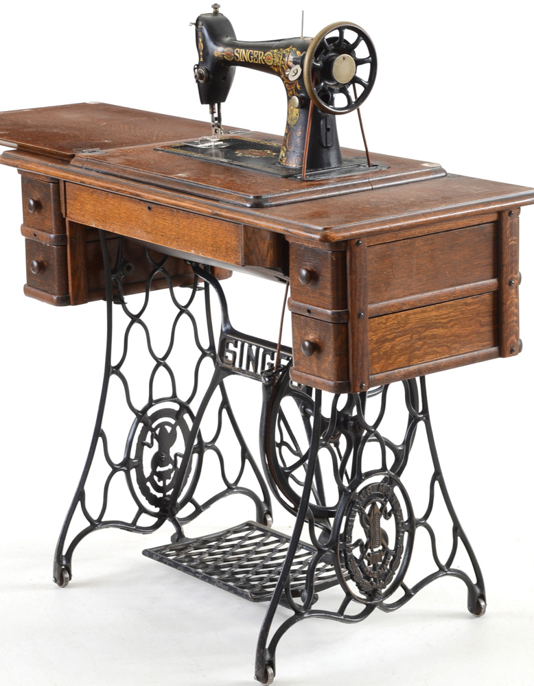 Antique Singer Red Eye Treadle Sewing Machine