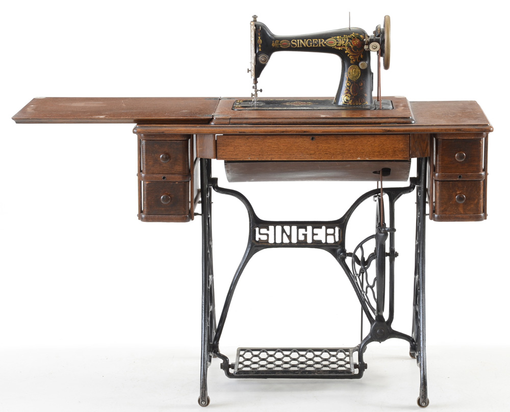 Antique Singer Red Eye Treadle Sewing Machine