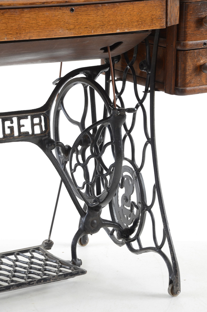 Antique Singer Red Eye Treadle Sewing Machine