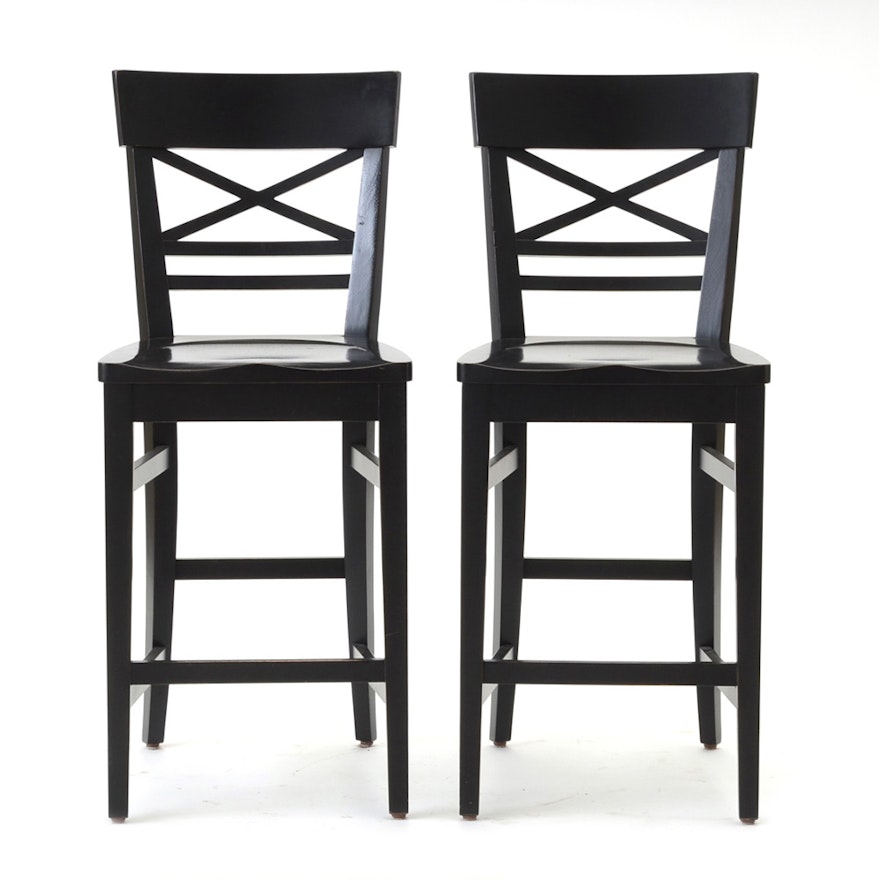 Ethan Allen Black Counter Height Stools