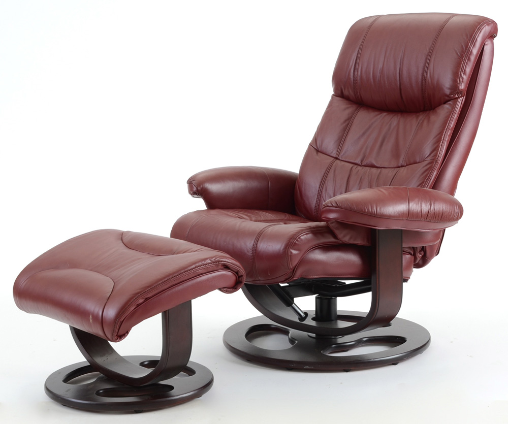 Lane Furniture Maroon "Rebel" Recliner Chair with Ottoman